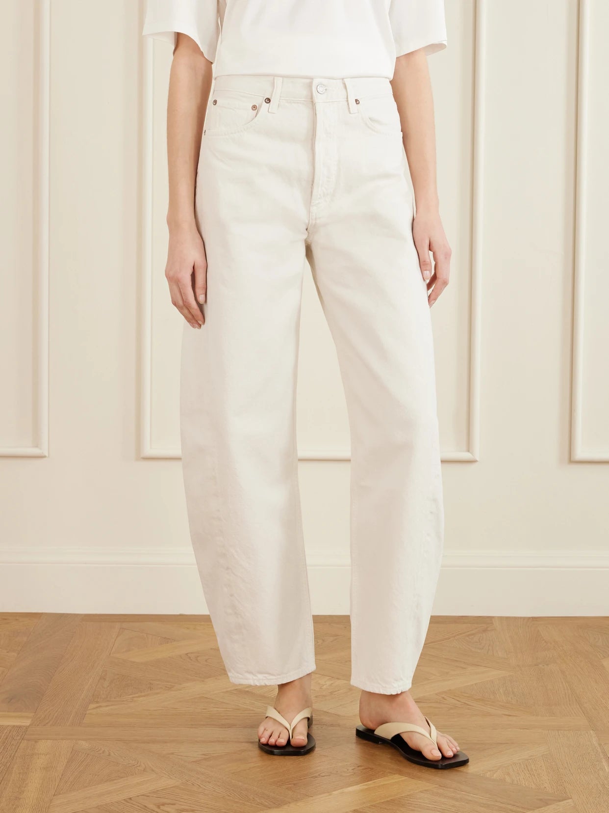 Luna Pieced High-waist Tapered Jeans