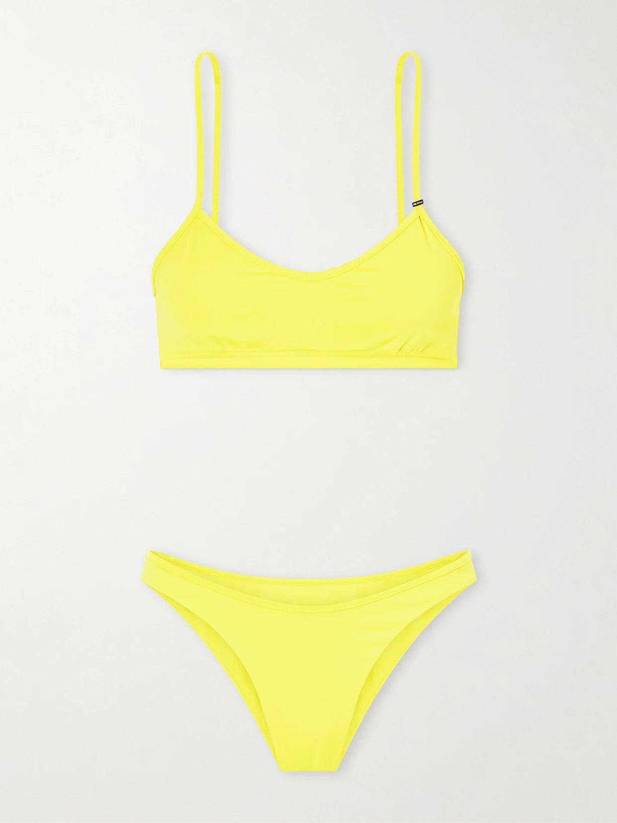 Image of Swimwear. Product name - Logo-embellished Triangle Bikini in Yellow colour by brand - The Attico