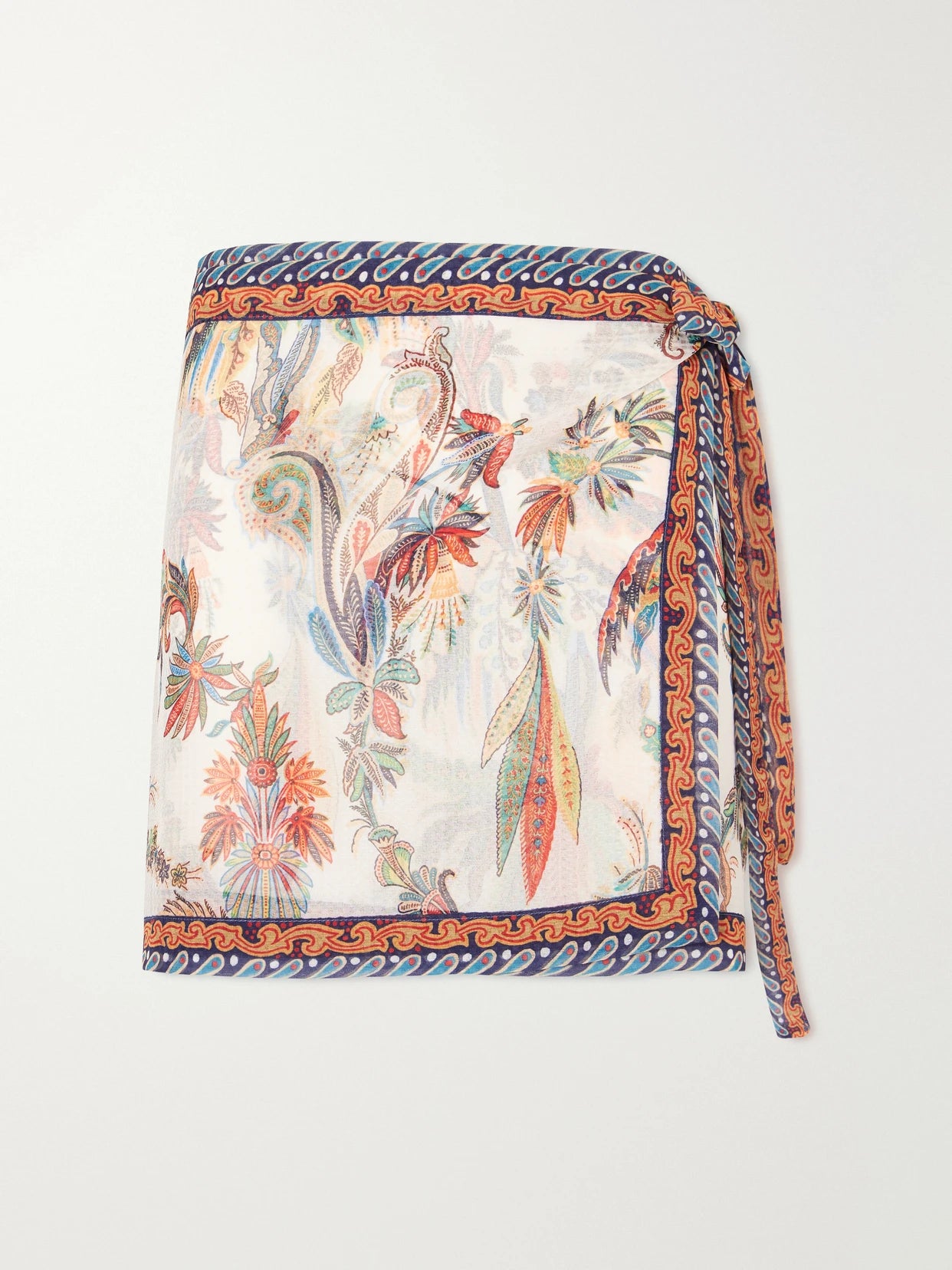 Printed Voile Mini Wrap Skirt