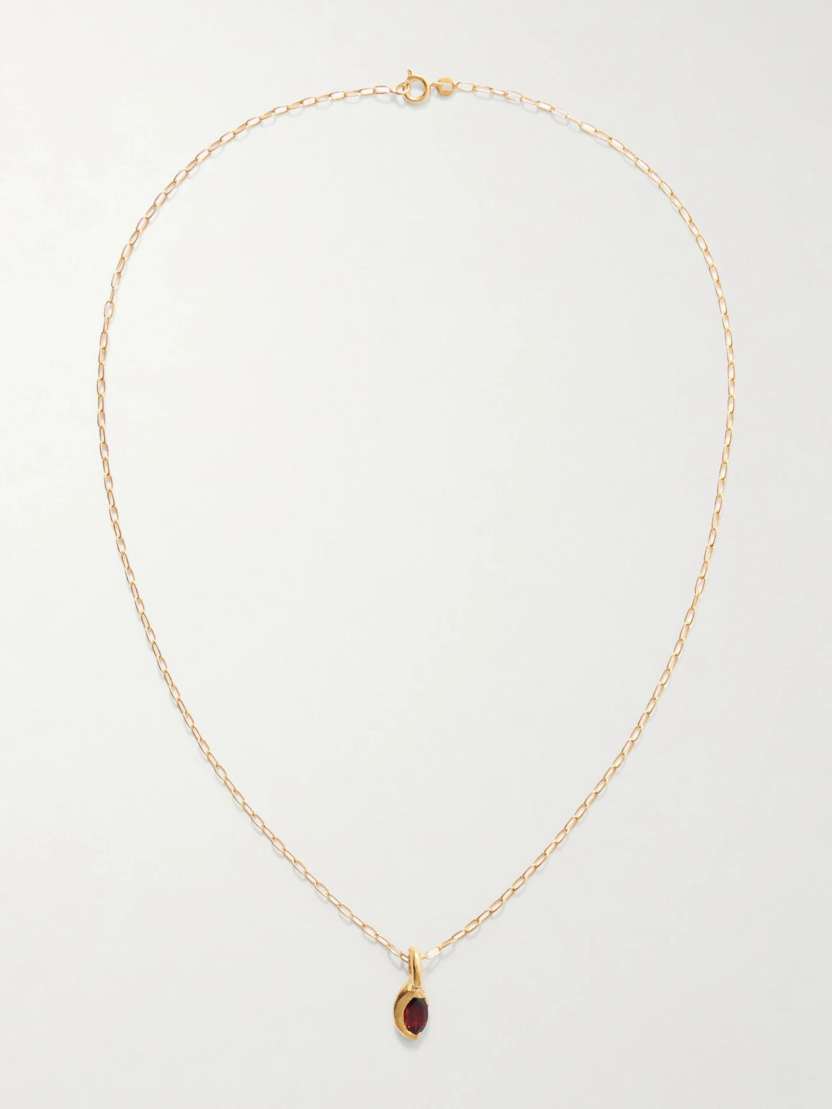 Enero Gold-plated And Garnet Pendant Necklace