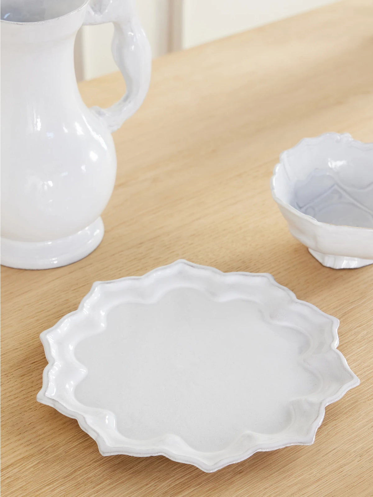 Image of Tableware. Product name - Istanbul Porcelain Dessert Plate in White colour by brand - Astier De Villatte