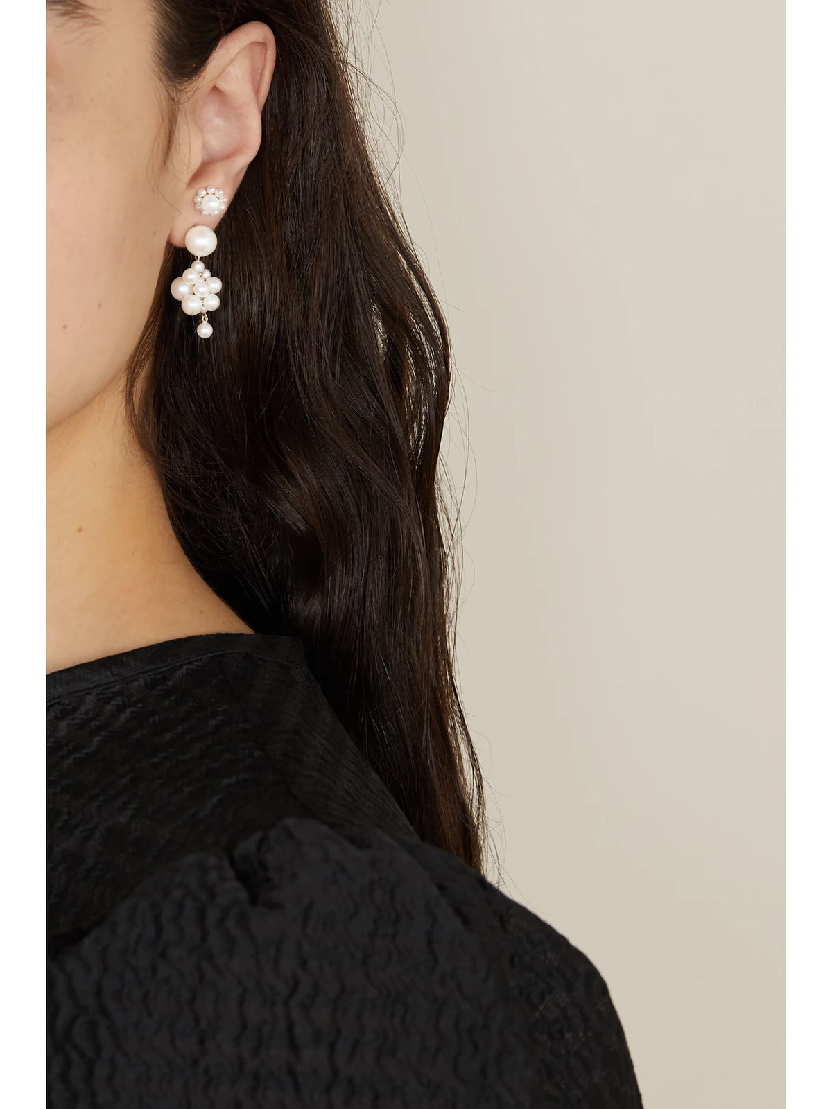 Image of Earrings. Product name - Botticelli 14-karat Gold Pearl Earrings in Multi colour by brand - Sophie Bille Brahe