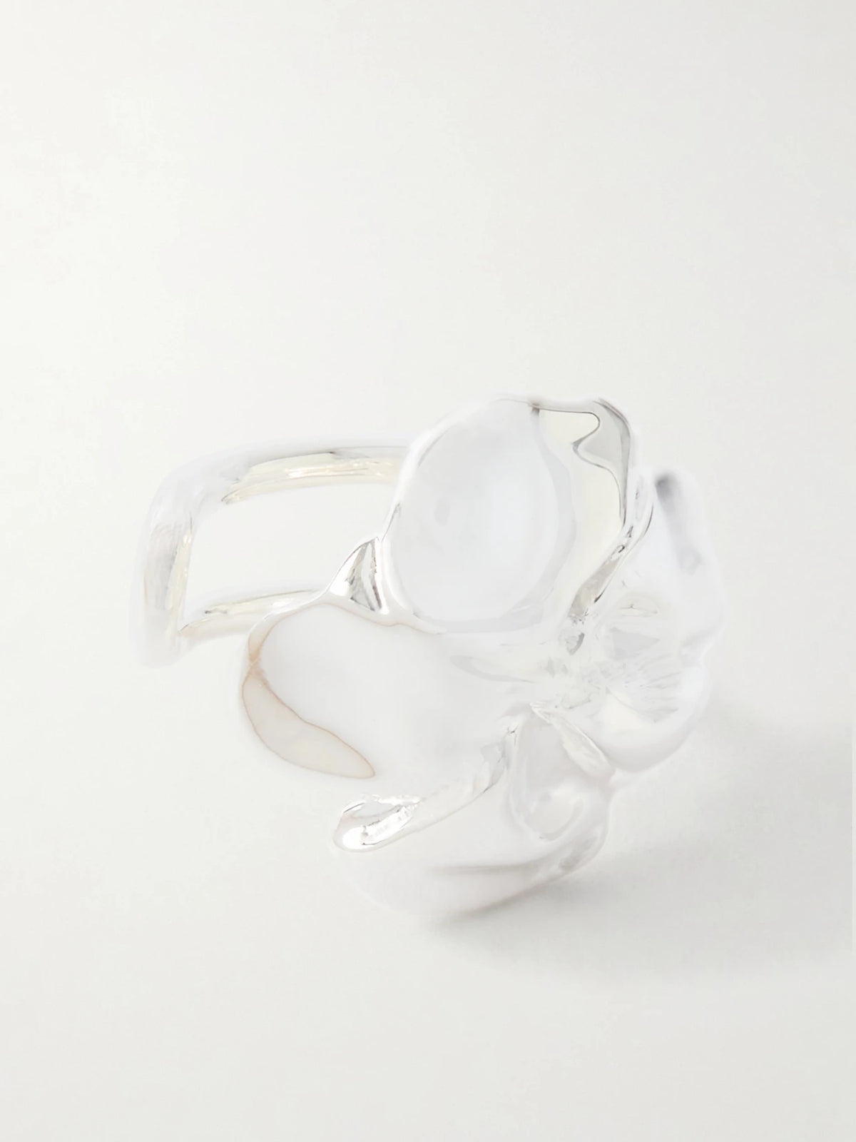 Flower Silver-plated Ear Cuff
