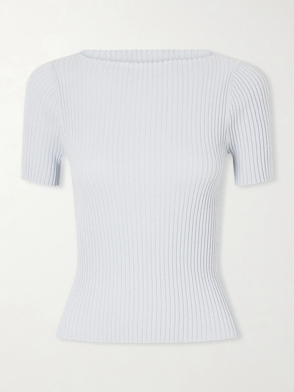 Blake Metallic Ribbed-knit T-shirt