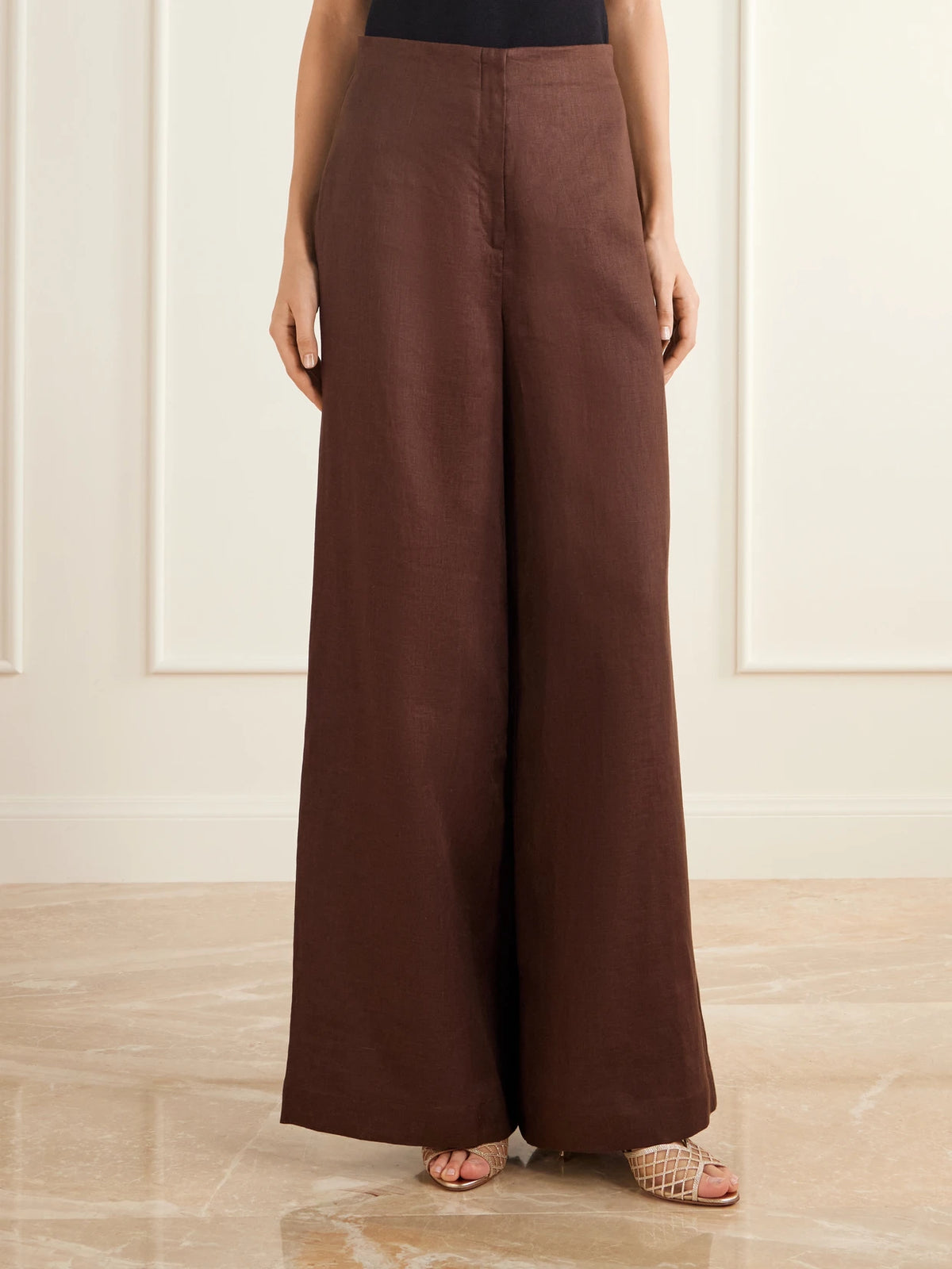 Andres Otalora Salmar Linen-woven Wide-leg Pants