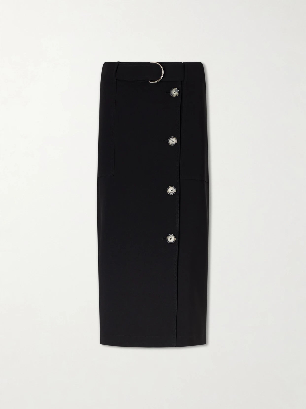 Carine Belted Crepe De Chine Midi Skirt