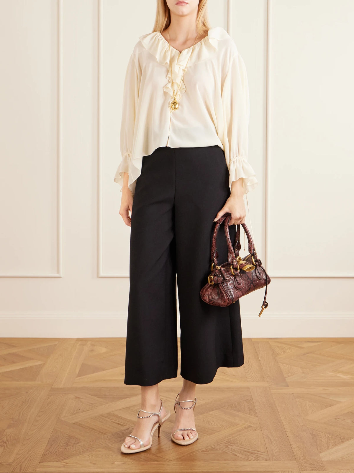 Paddington Python-effect Locket-detail Shoulder Bag
