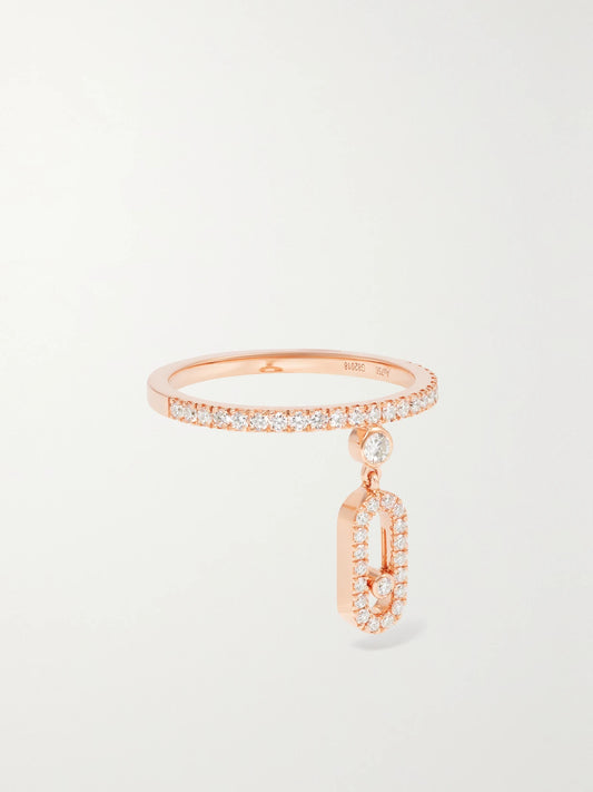 Move Uno Tassel 18-karat Rose Gold Diamond Ring