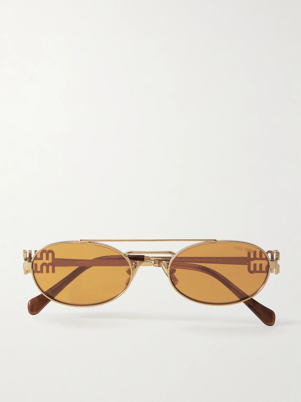 Oval-frame Gold-tone Sunglasses
