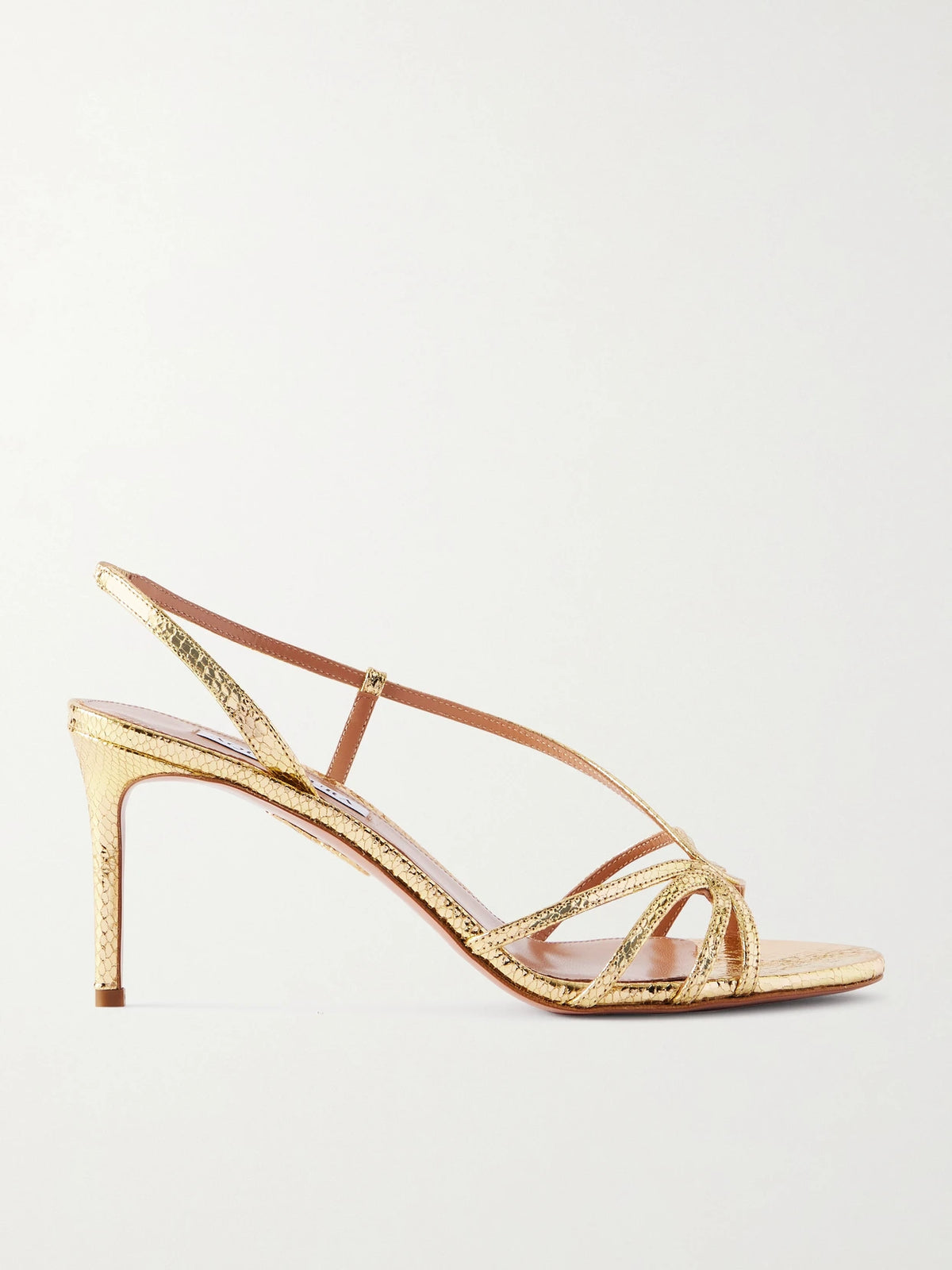 Talk To Me 75 Metallic Snake-effect Leather Slingback Sandals