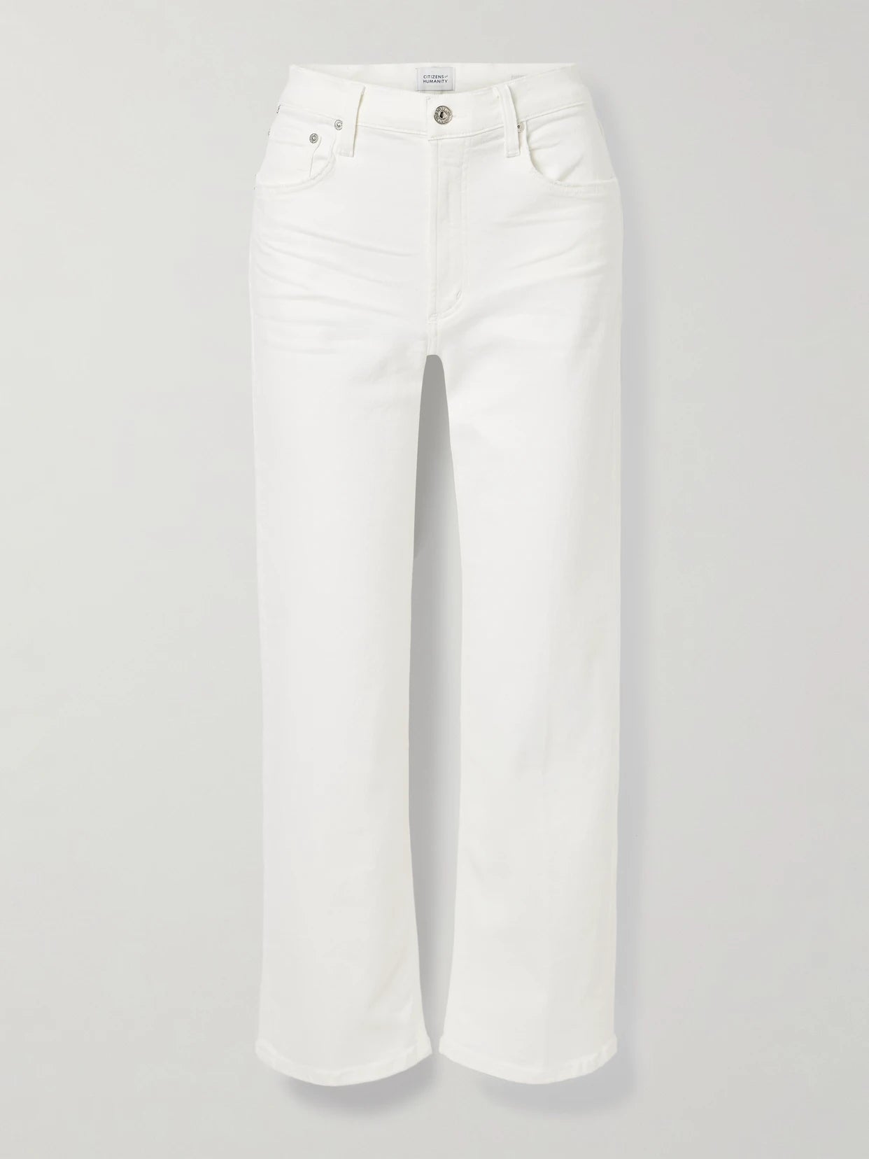 Image of Jeans. Product name - The Palma High-rise Straight-leg Jeans in White colour by brand - Citizens of Humanity
