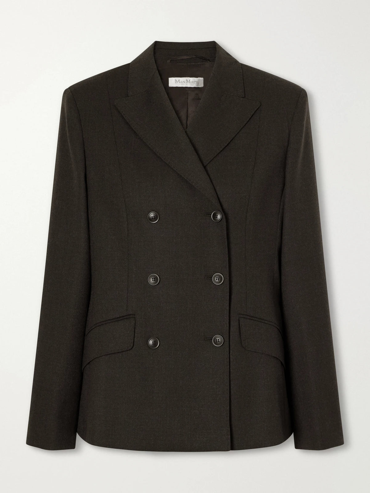 Max Mara Mirra Double-breasted Wool-blend Flannel Blazer
