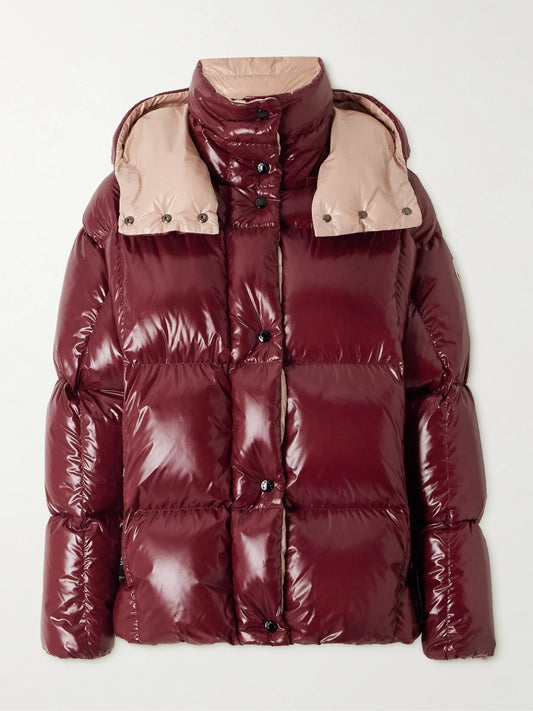 Image of Coats & Jackets. Product name - Parana Quilted Shell Down Jacket in Grape colour by brand - Moncler
