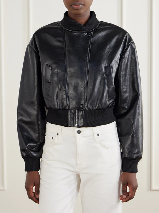 Citizens of Humanity Camille Cropped Recycled-leather Jacket