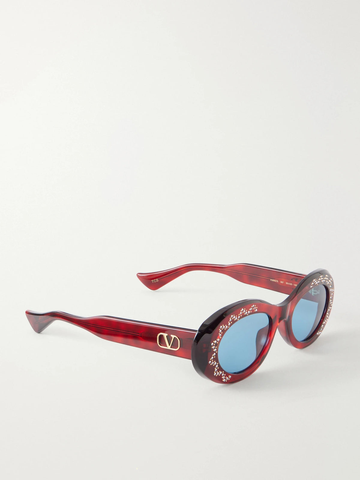 VALENTINO EYEWEAR Crystal-embellished Round-frame Recycled Acetate Sunglasses