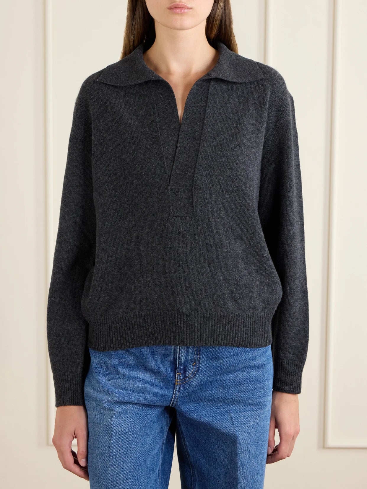 Genevieve Wool And Cashmere Polo Sweater