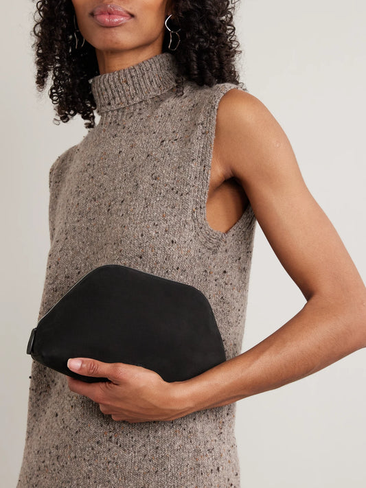 Image of Wallets & Money Clips. Product name - Devon Mini Leather Pouch in Black colour by brand - The Row