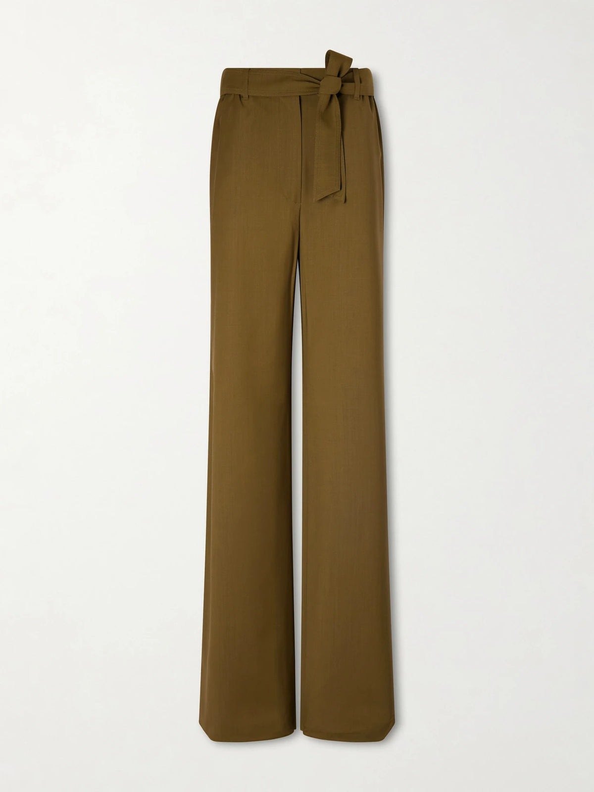 Editto Belted Wool Grain De Poudre Wide-leg Pants