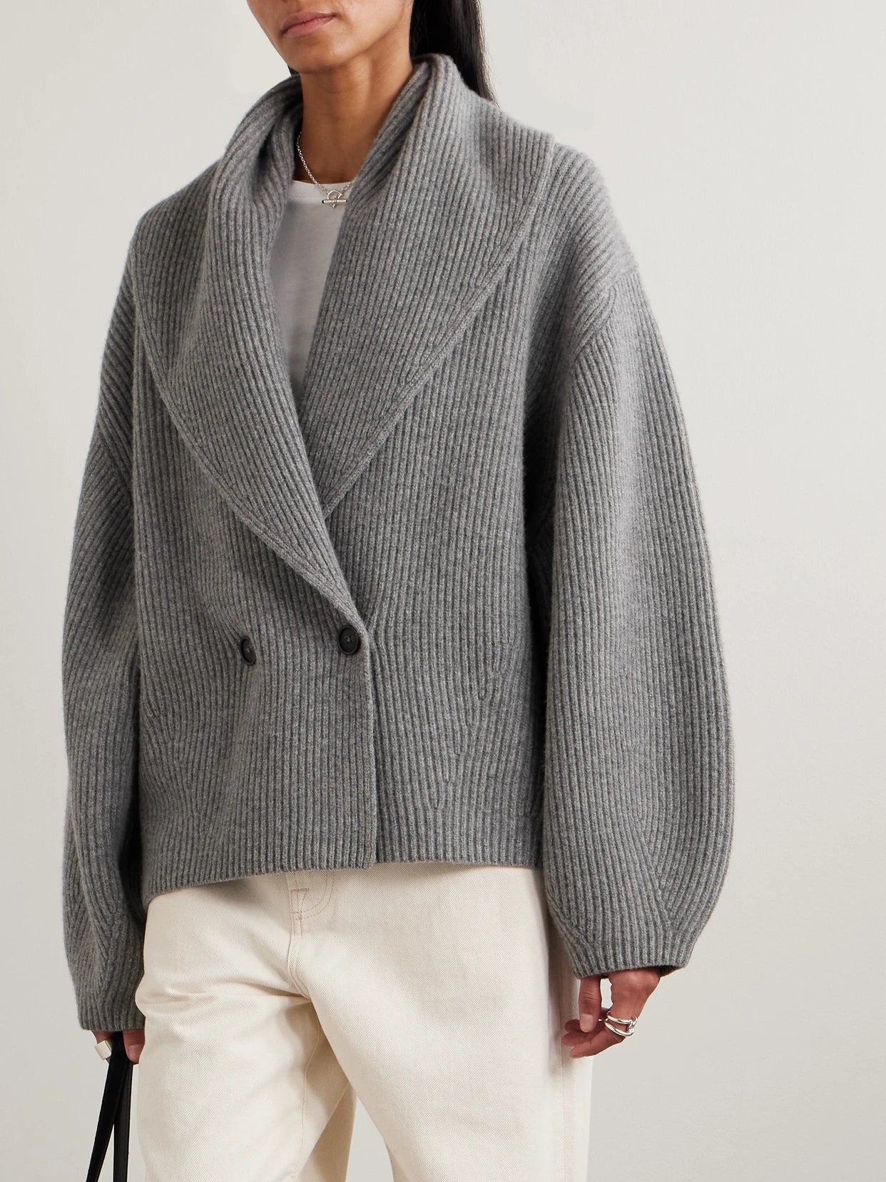 Oversized Ribbed Wool Cardigan