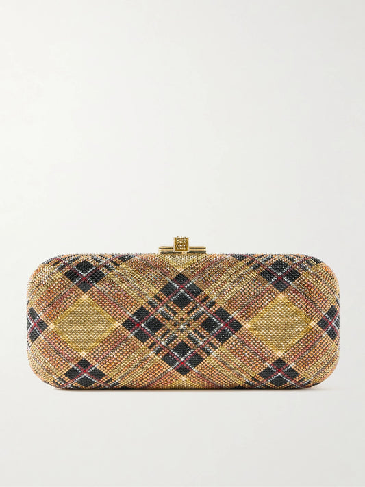 Judith Leiber Couture Long Slide Crystal-embellished Gold-tone Clutch