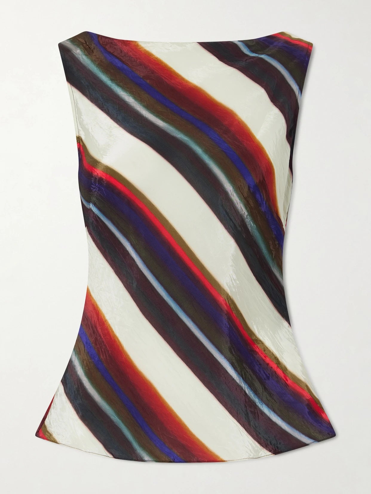 Morris Striped Crinkled-satin Top