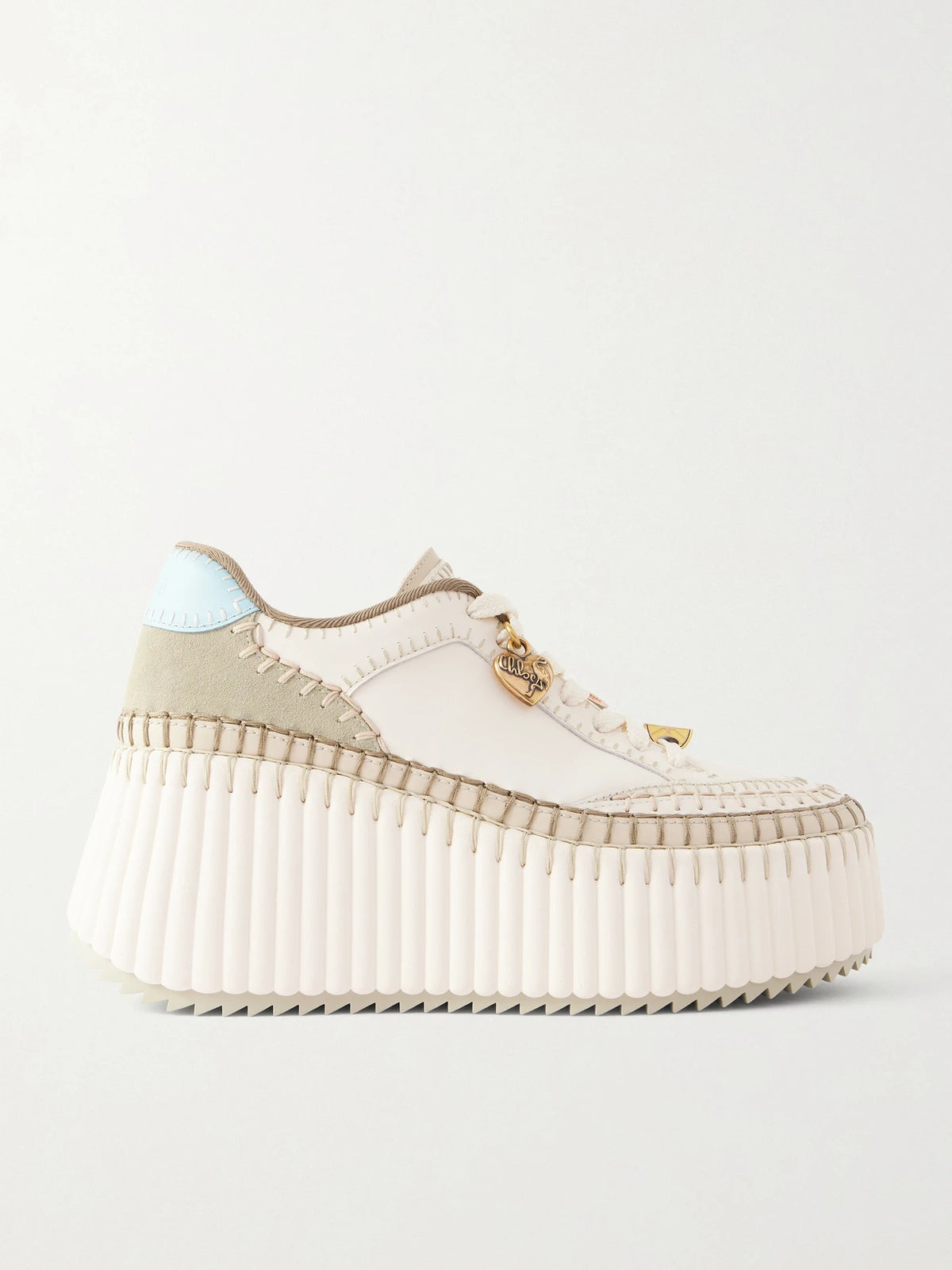 Nama Patchwork Suede-trimmed Leather Platform Sneakers