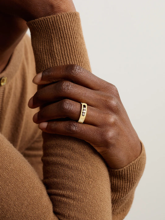 Image of Rings. Product name - Move Noa Ciselé 18-karat Gold Diamond Ring in Multi colour by brand - Messika