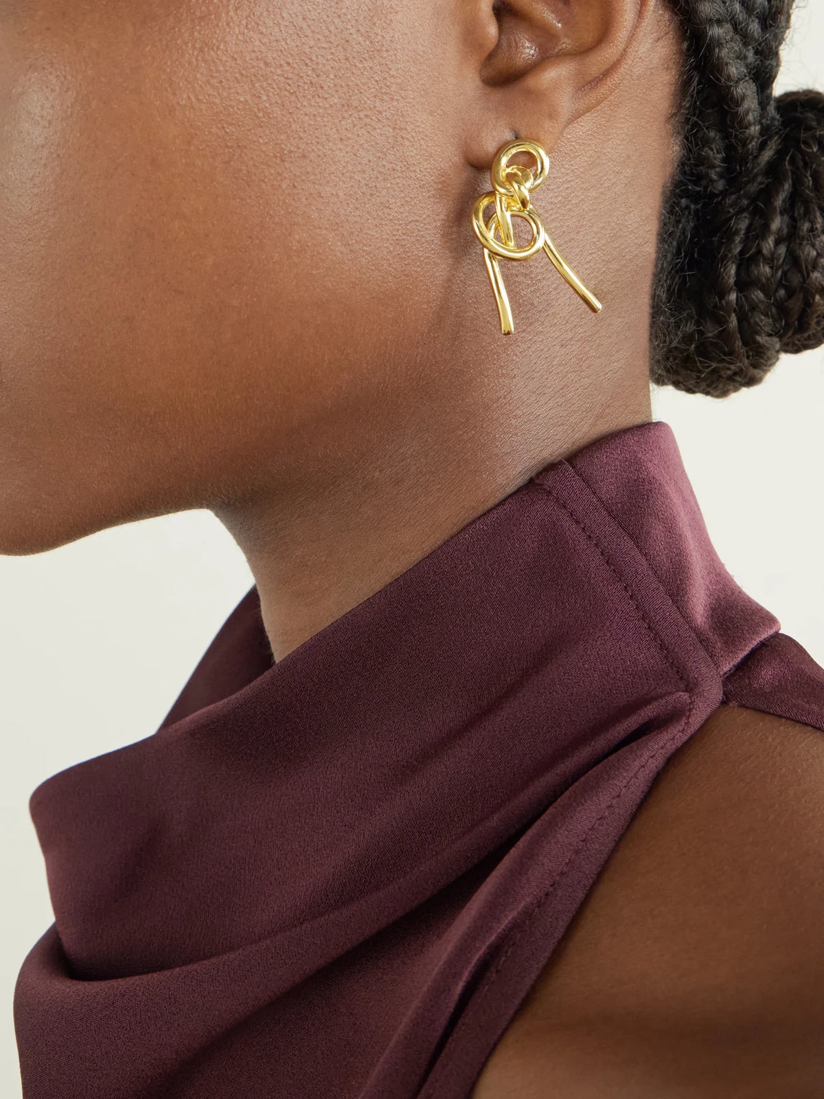 Image of Earrings. Product name - Notsobig Thread Ii Recycled Gold Vermeil Earrings in Multi colour by brand - Completedworks
