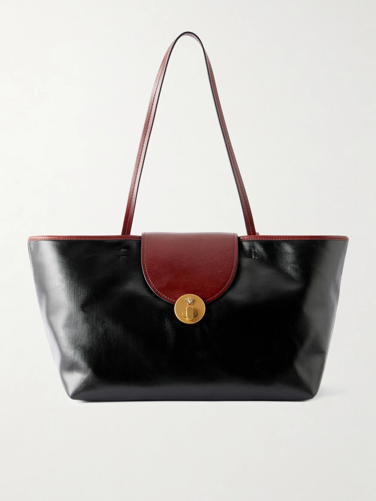 Vivienne Medusa-embellished Leather-trimmed Coated Canvas Tote