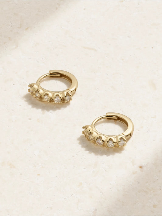 Jennifer Meyer 18-karat Gold Diamond Hoop Earrings