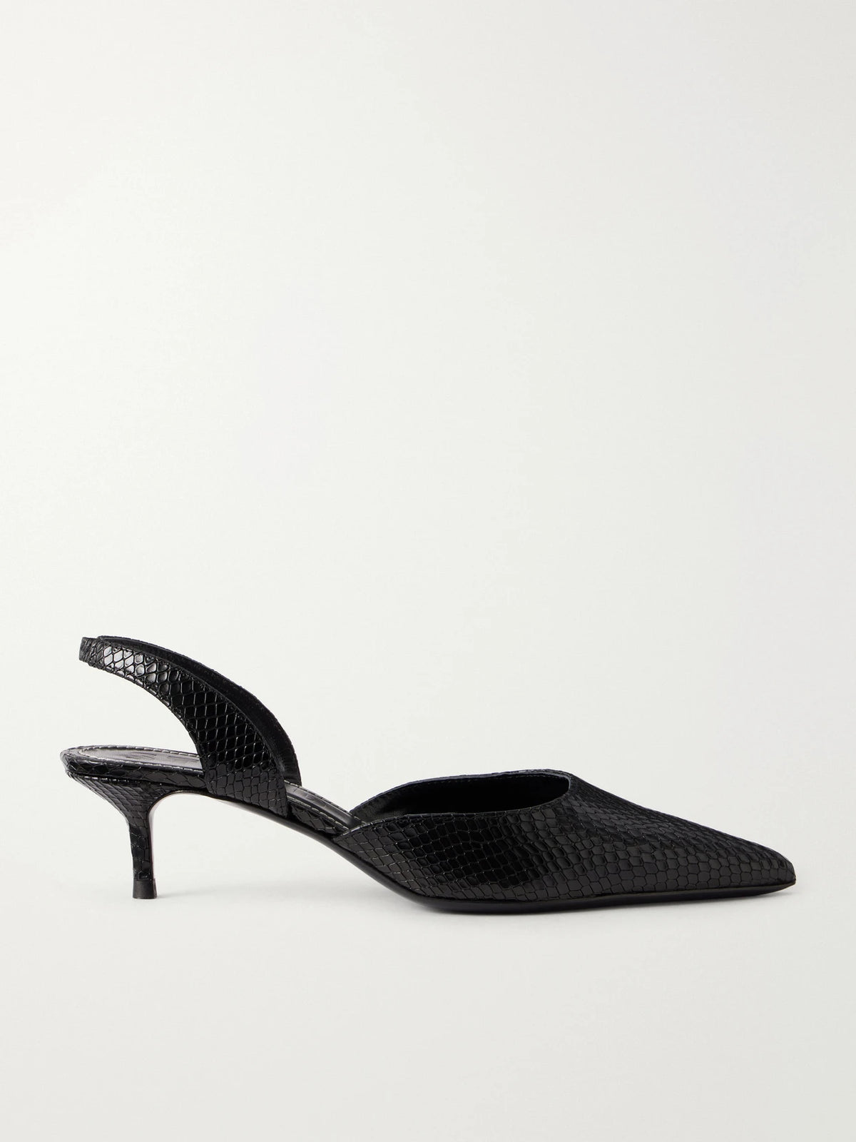 STAUD Sebastian Snake-effect Leather Pumps