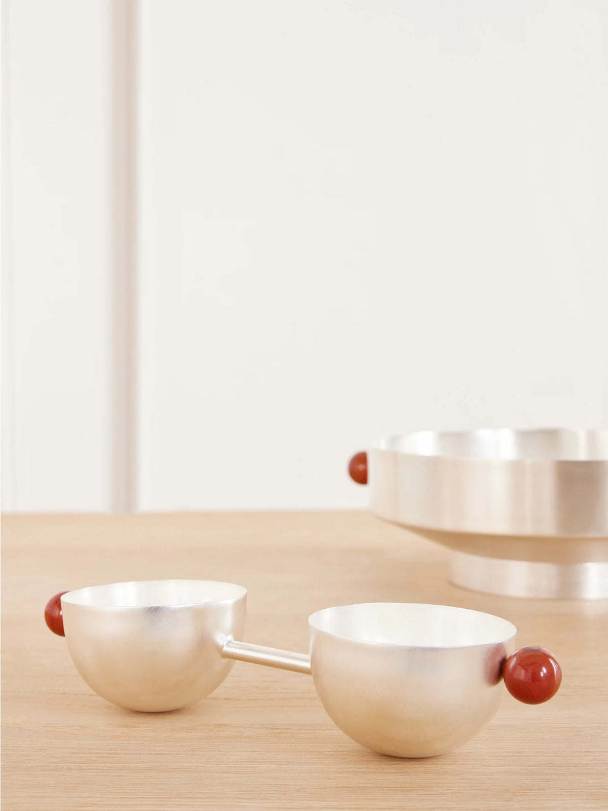 Image of Tableware. Product name - Double Aperitivo Silver-plated And Stone Bowls in Multi colour by brand - Natalia Criado