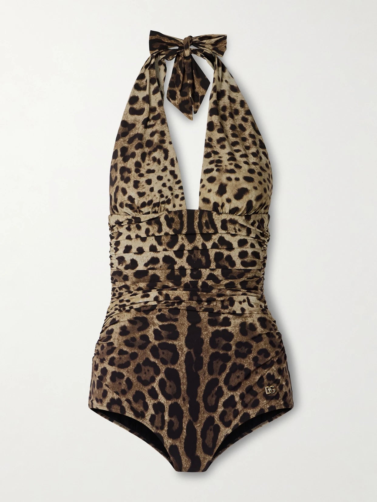 Leopard-print Halterneck Swimsuit