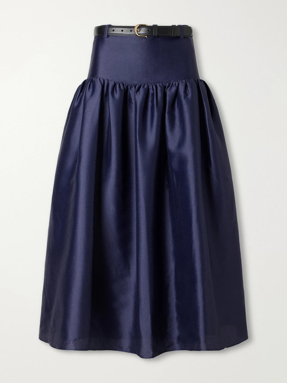Self-Portrait Gathered Taffeta Midi Skirt