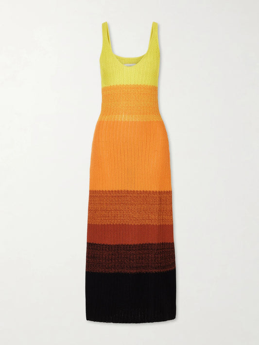 Image of Dresses. Product name - Huaral Cotton Maxi Dress in Multi colour by brand - ESCVDO