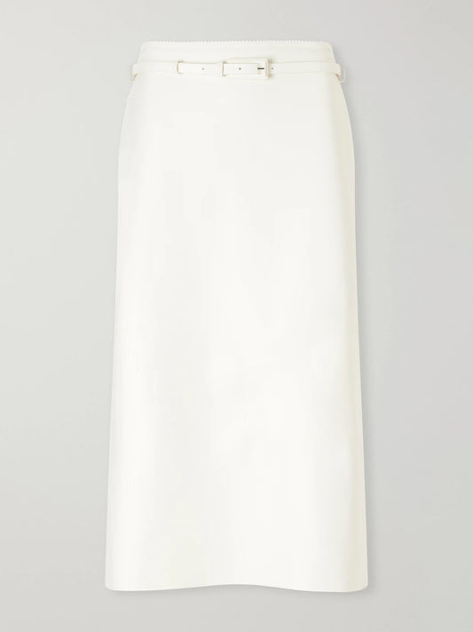 TOM FORD Belted Leather Midi Skirt