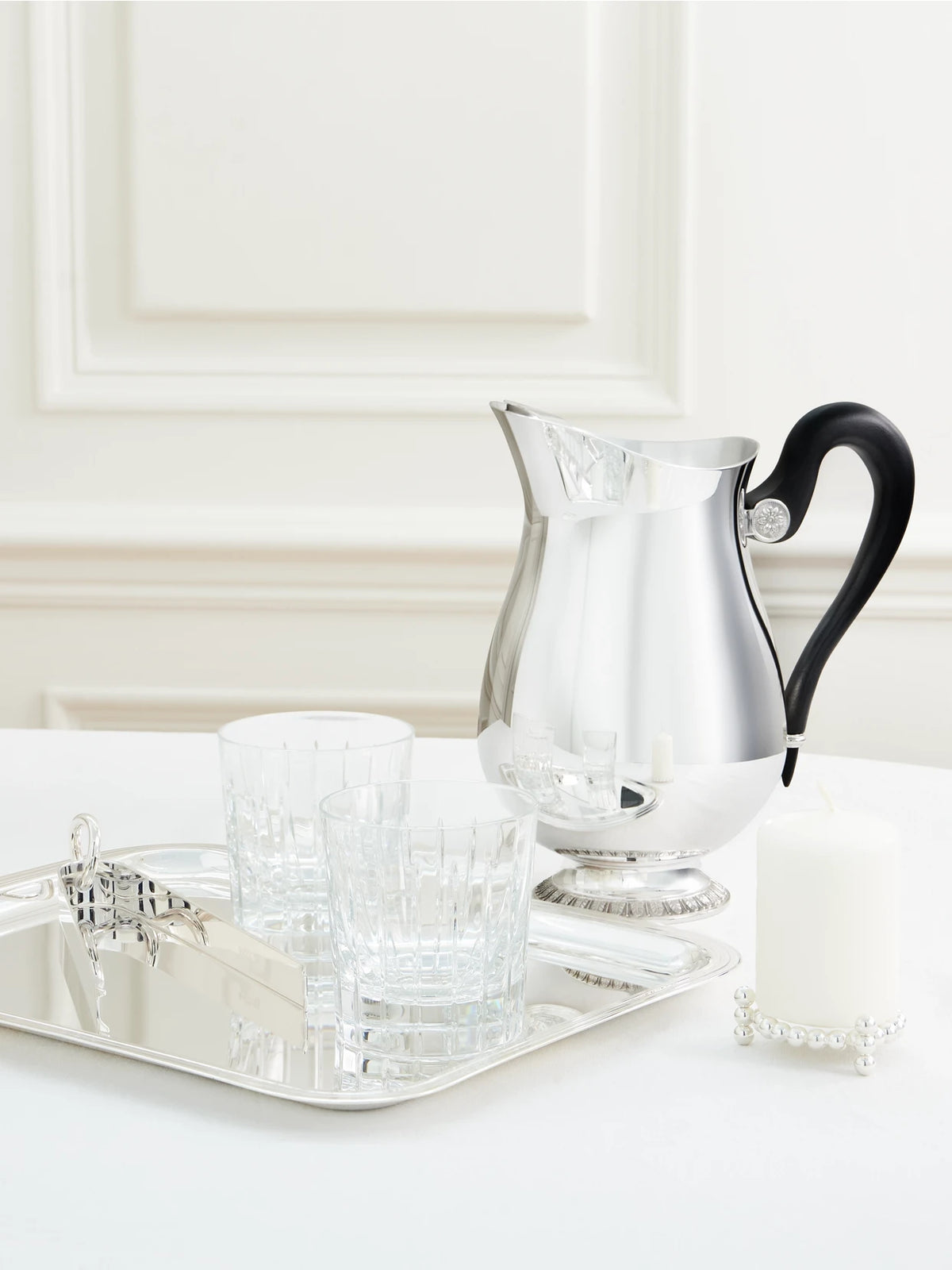 Image of Tableware. Product name - Malmaison Silver-plated Pitcher in Multi colour by brand - Christofle
