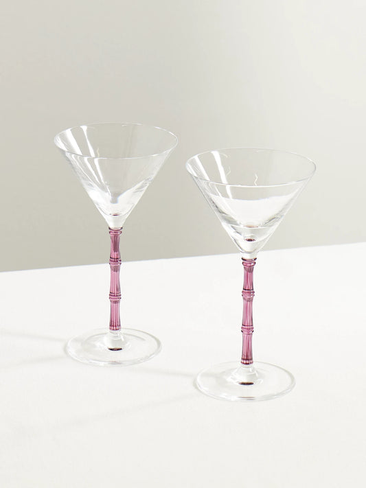 Bamboo Set Of Two Crystal Martini Glasses