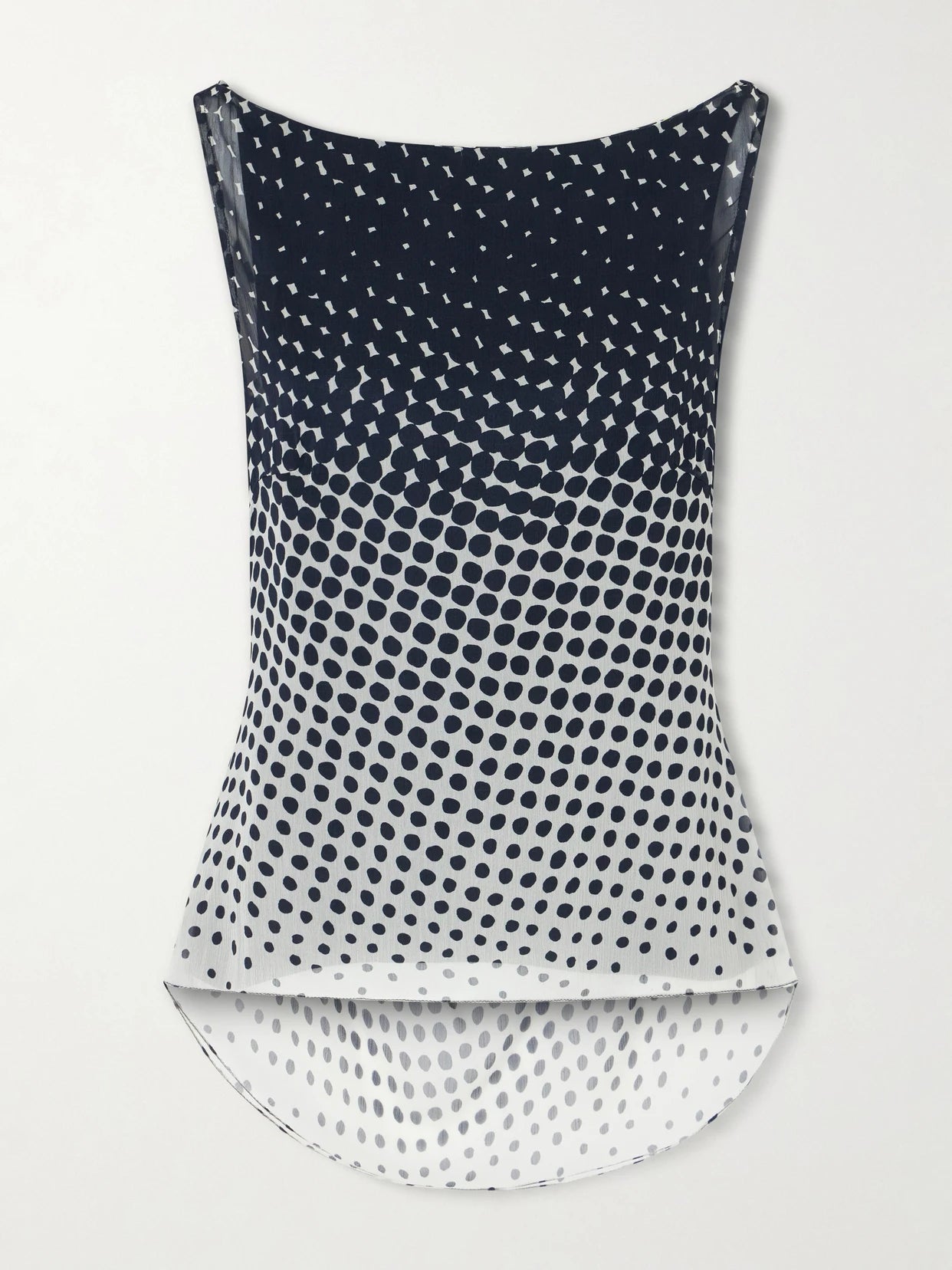Halftone Wiggle Dot Printed Crinkled-chiffon Top