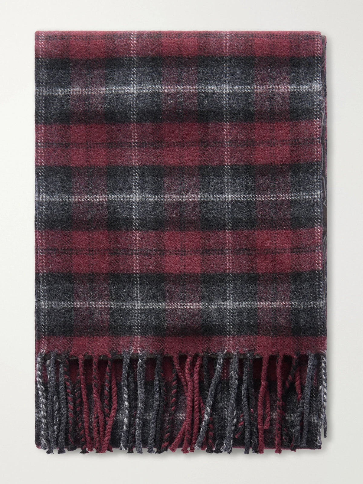 Etro Fringed Checked Wool Scarf