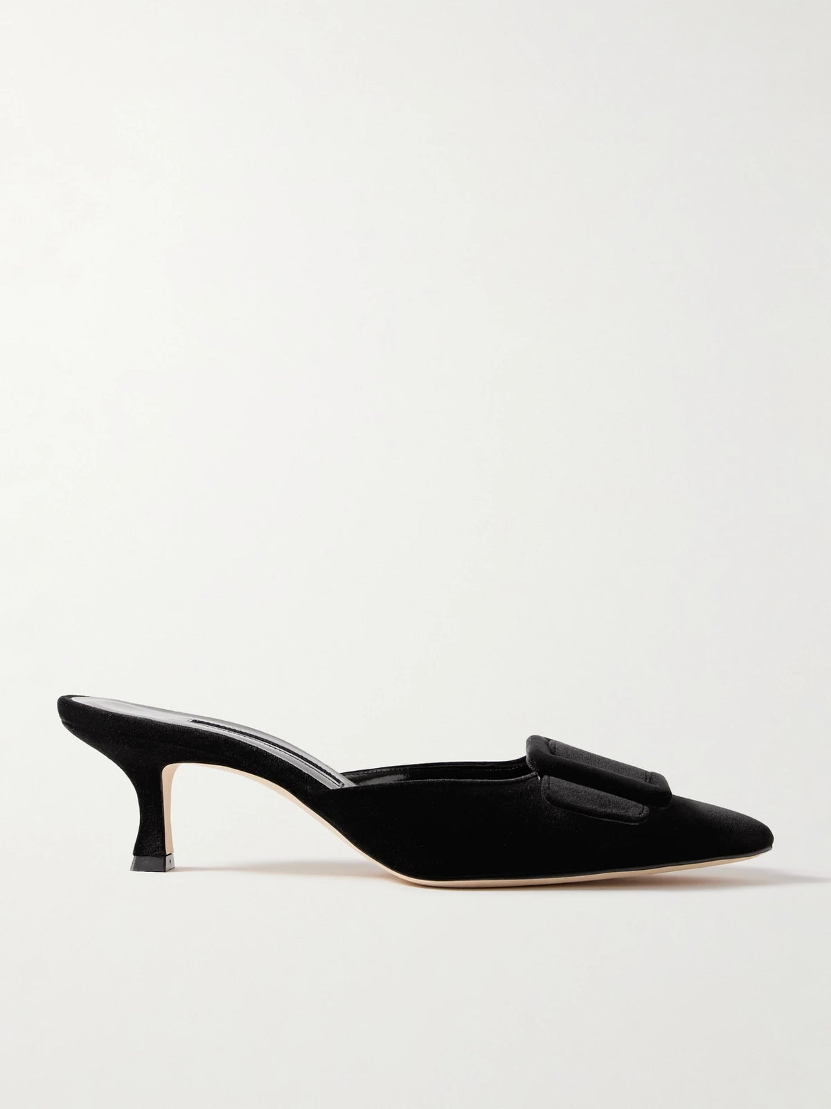 Maysale 50 Buckled Velvet Mules