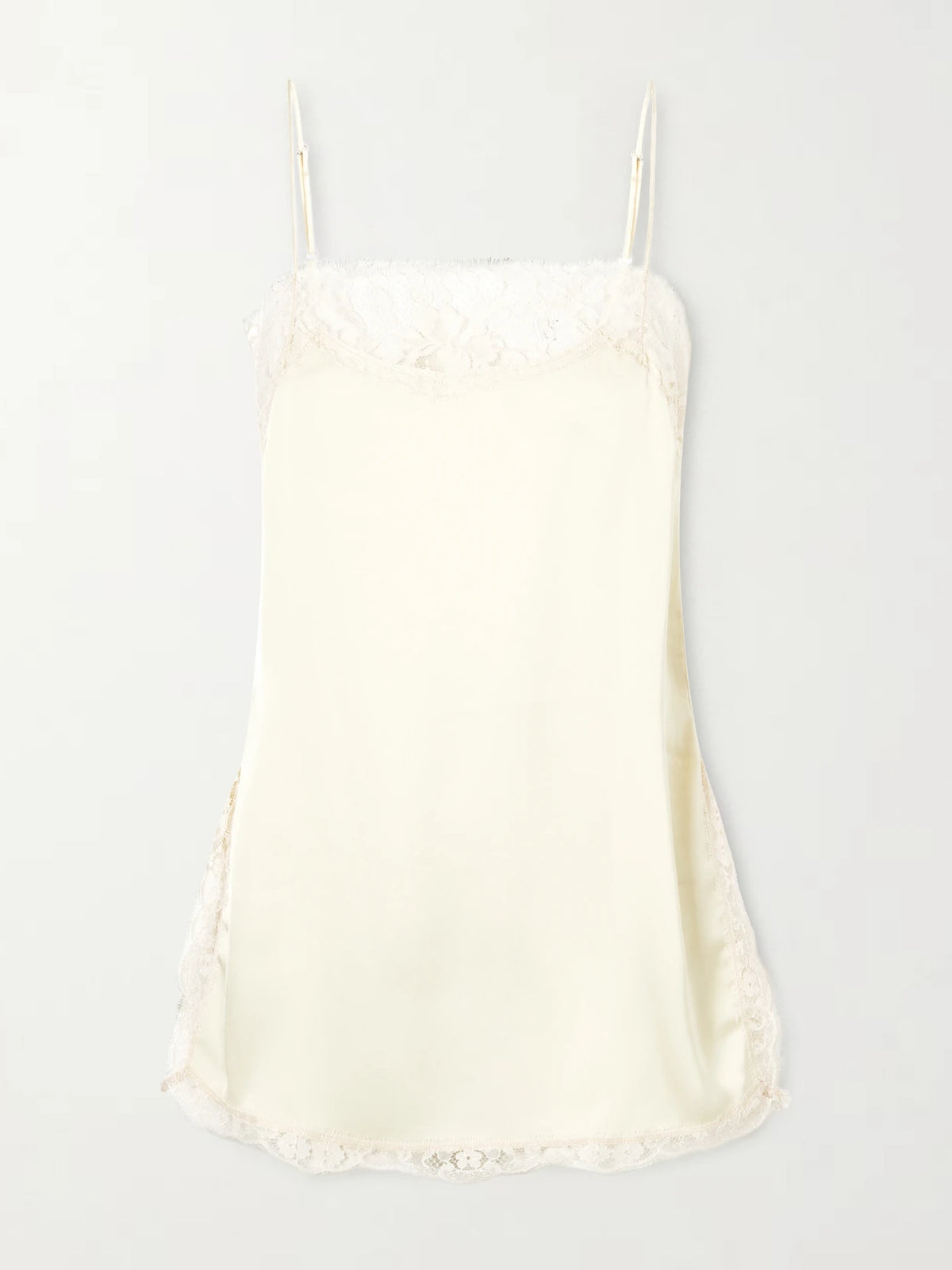Faithfull Adnina Lace-trimmed Recycled-satin Top