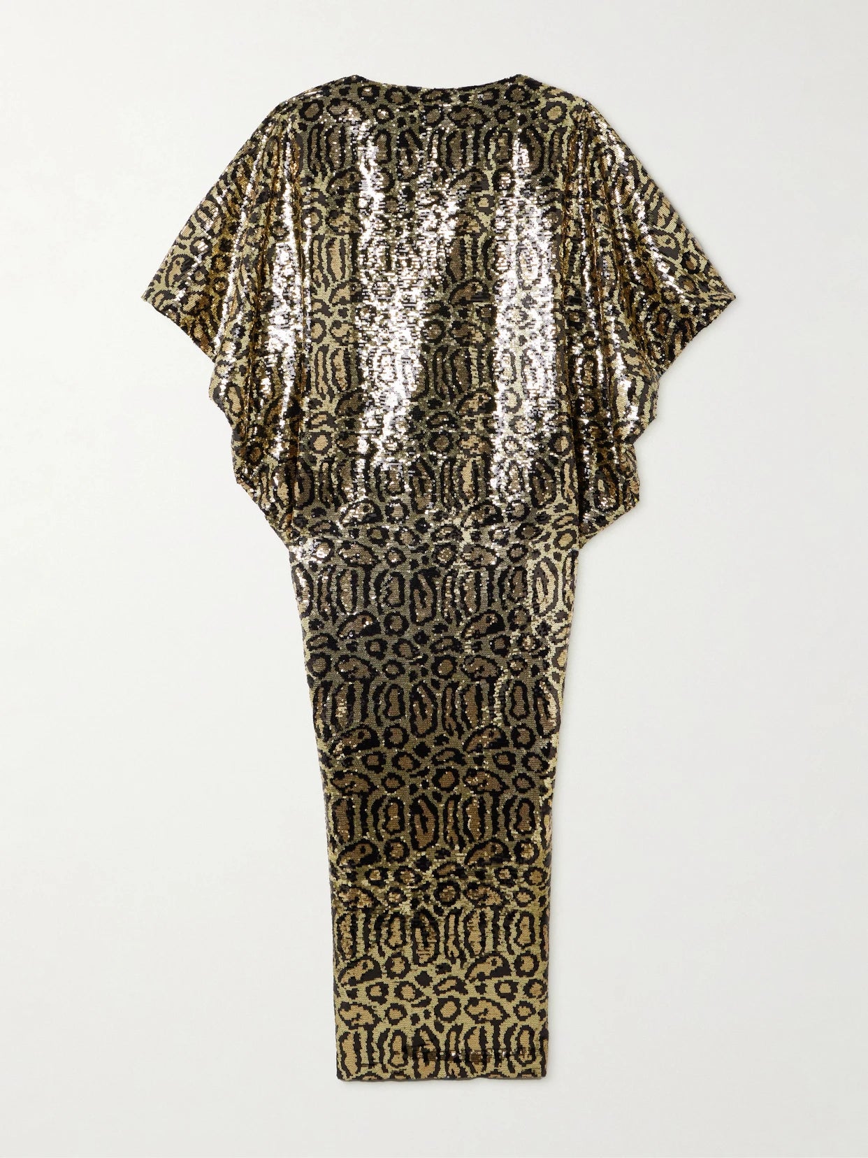 Truman Animalier Kaftan In Black-gold Animal-print Sequined Mesh Gown