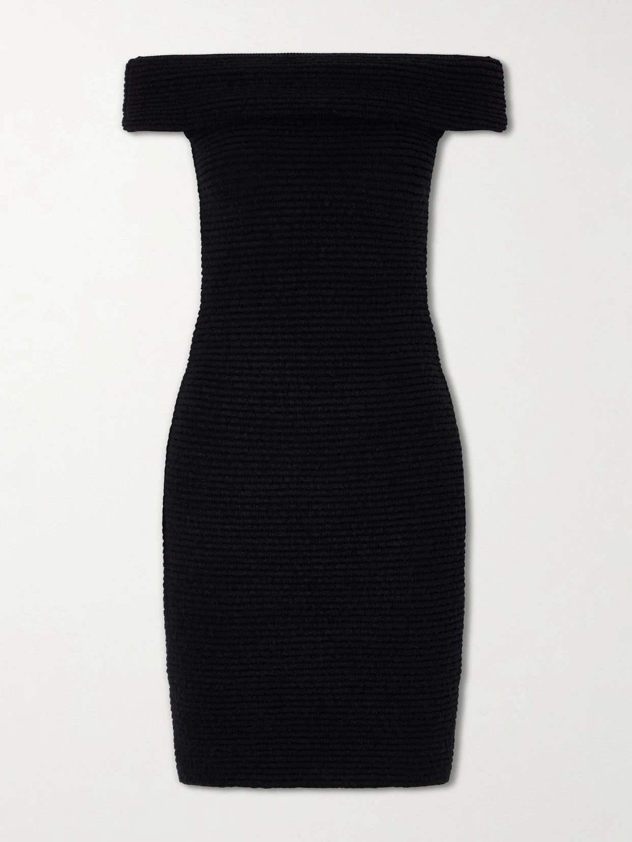 Off-the-shoulder Knitted Midi Dress
