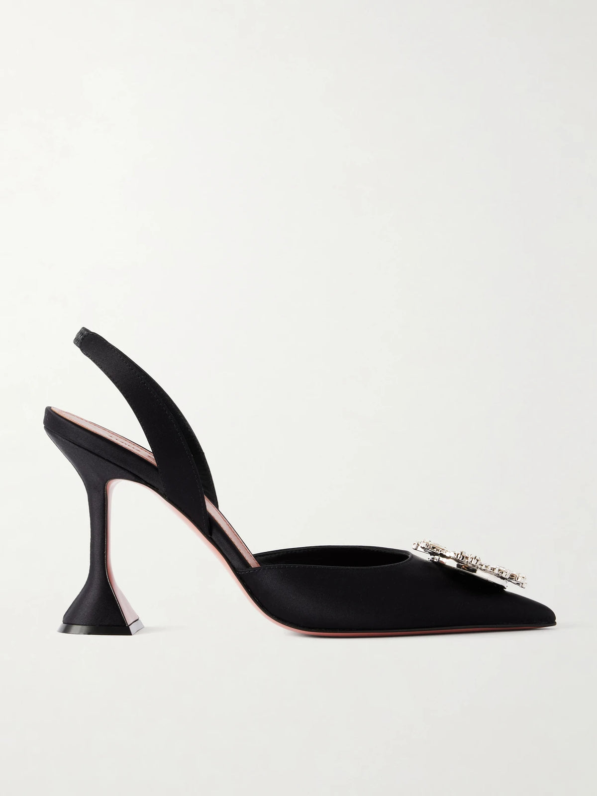 Begum Swarovski Crystal-embellished Satin Slingback Pumps