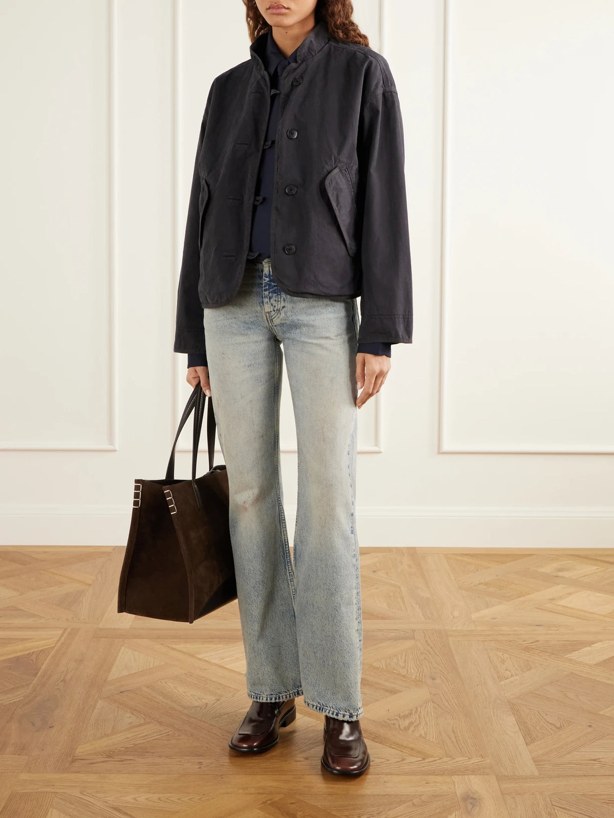 Image of Coats & Jackets. Product name - Liner Cotton-twill Jacket in Black colour by brand - MFPEN