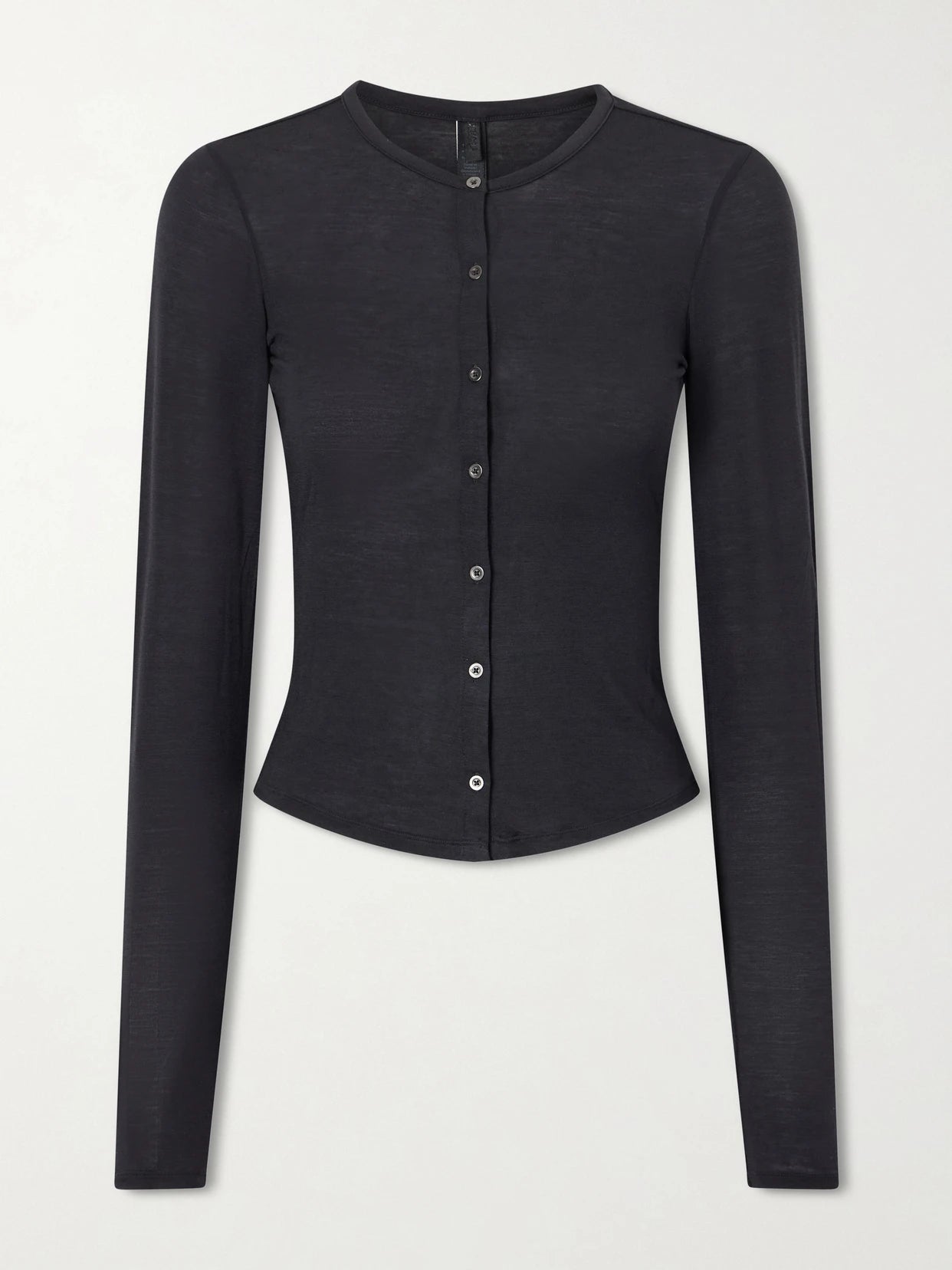 Image of Sleepwear & Loungewear. Product name - Modal Cardigan in Black colour by brand - SKIMS