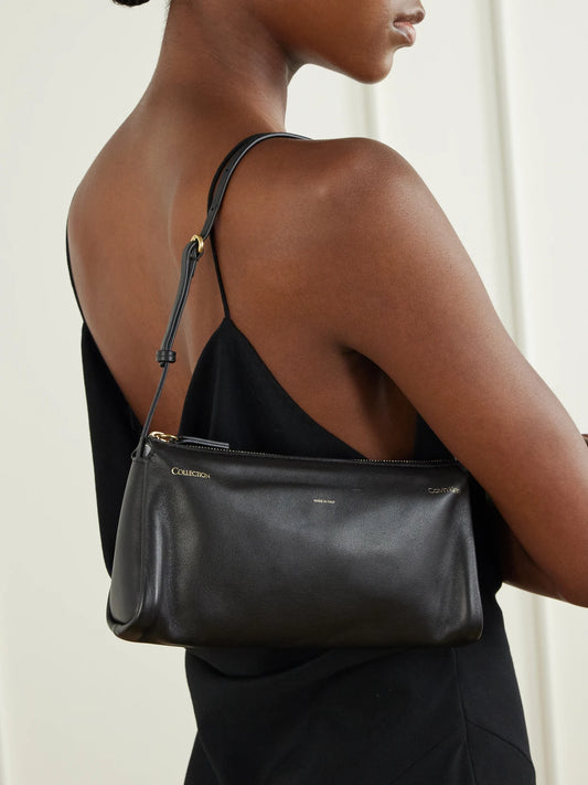 Image of Bags. Product name - Briar Leather Shoulder Bag in Black colour by brand - Calvin Klein Collection