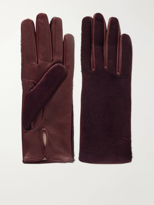 Nour Hammour Calf Hair And Leather Gloves