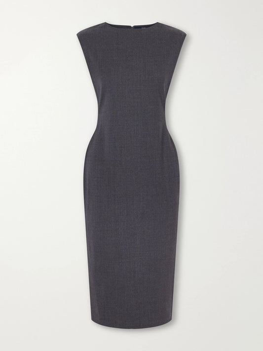 Jacquemus La Robe Alba Ruched-detail Drill Midi Dress